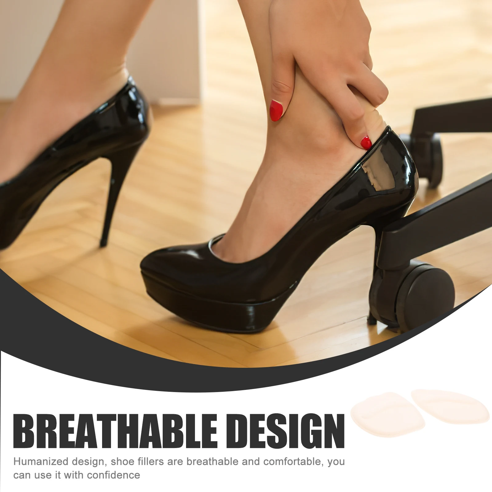 

2pcs High Heel Forefoot Anti-Slip Adhesive Cushion Women'S Foot Protection Insoles Comfortable Shoe Inserts Front Foot Pads