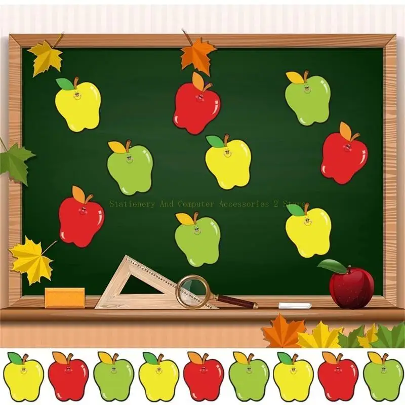 Conjunto 30 cartões boletim 5,5 x 4,5 polegadas recortes formato fruta volta às aulas, suprimentos para sala