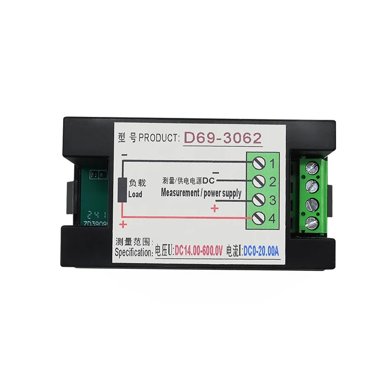 DC Voltage Current Power Meter LCD Digital Display Intelligent Module 12V 600V 20A 50A 100A D69-3021 3022 3025 3061 3062 3065