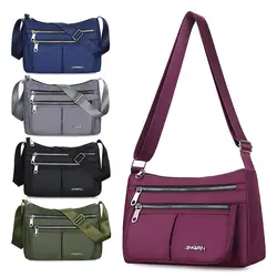 Large Capacity Shoulder Bag Durable Nylon Korean Style Shopping Mommy Bag 3 Layers Crssbody Bag Women Outdoor