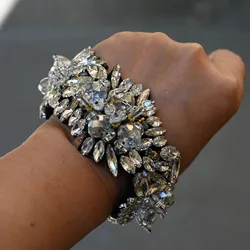 Luxury Glass Rhinestone patches for clothing Elegant DIY beaded Sew on parches appliques  wedding dress waistband decoration