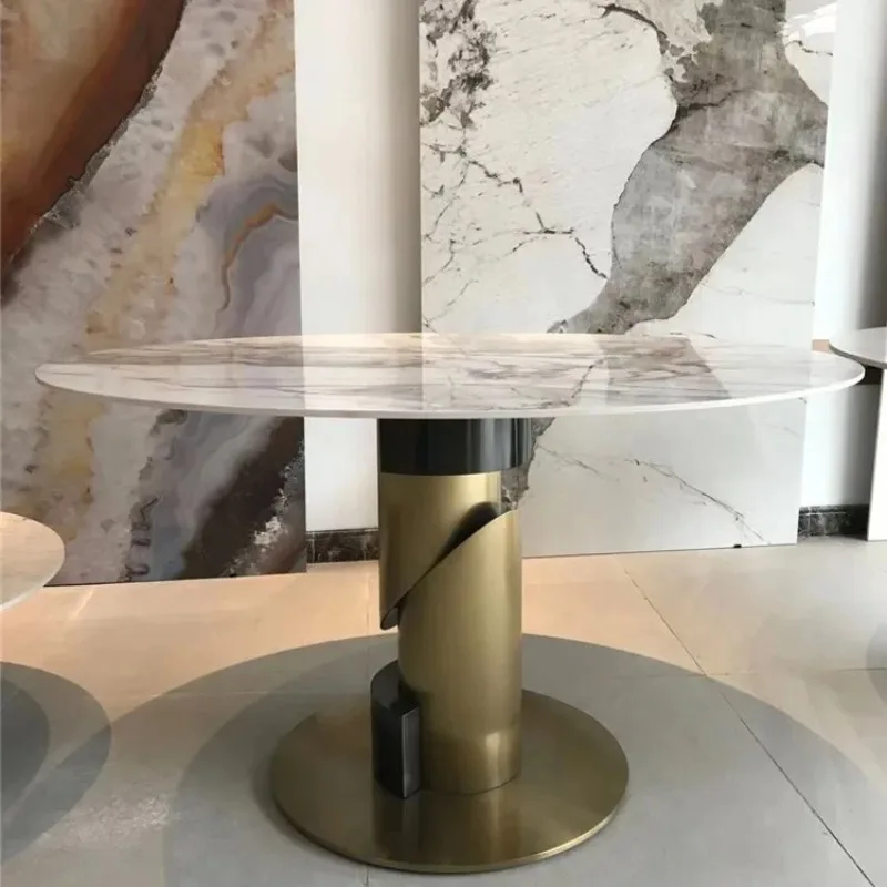 M Postmodern light luxury stone rock slab dining table dining table small apartment negotiation table