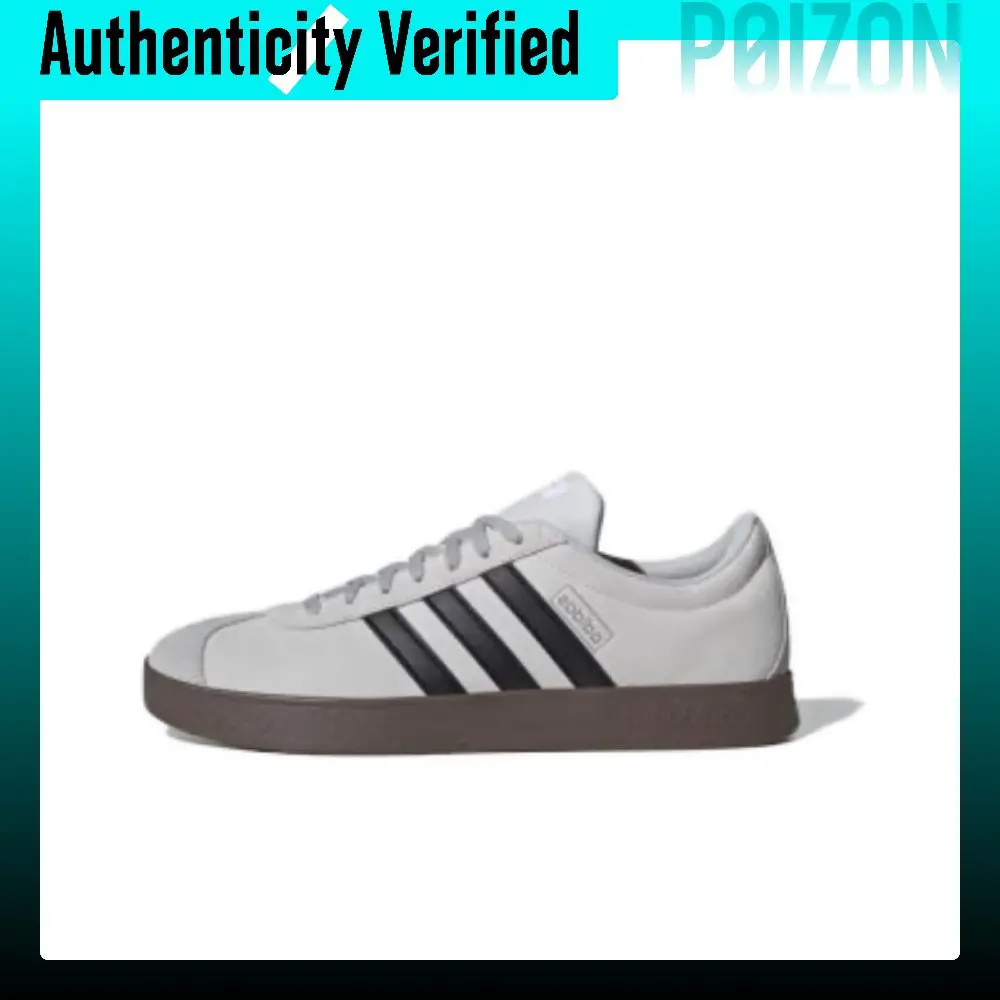 Adidas VL COURT 2.0 Low top Skateboard Shoes Unisex Gray Black Silver JR2560