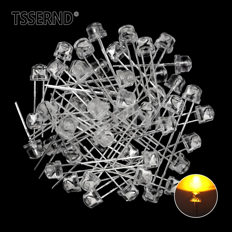 50pcs 5mm Straw Hat LED Super Bright White 0.3W 0.5W 0.75W Power Light Emitting Diode Red Yellow Green Blue Warm White Orange