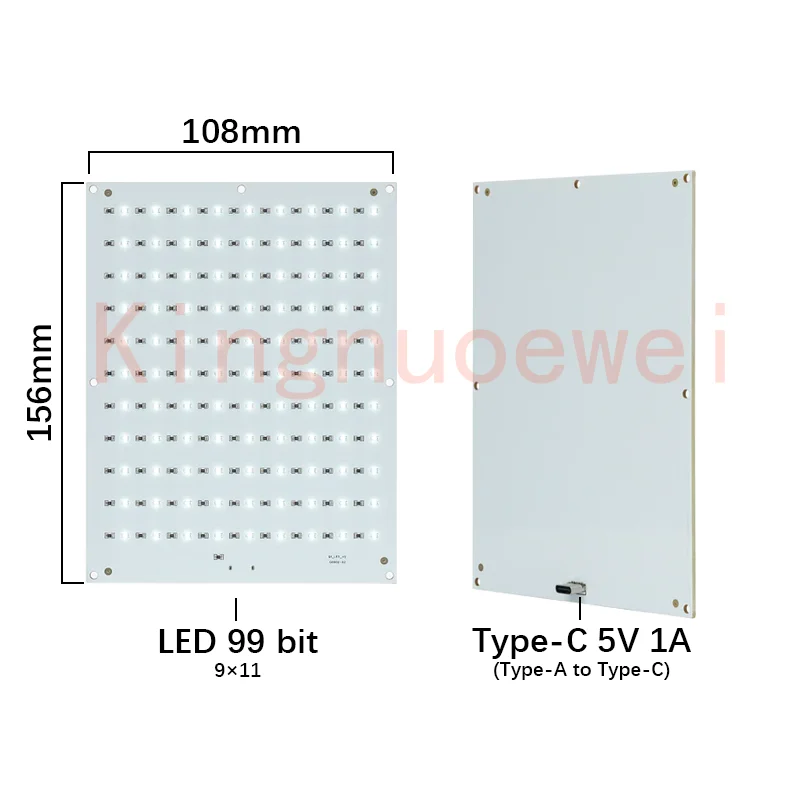 10pcs For Bambu CMYK LED backlight board 5V1A USB-C power supply 9x11 99bit