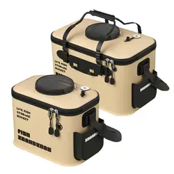 Foldable Live Fish Bucket Fishing Bucket Outdoor Multifunctional EVA Fishing Bag Live Fish Bait Bucket Wild Fishing Bucket