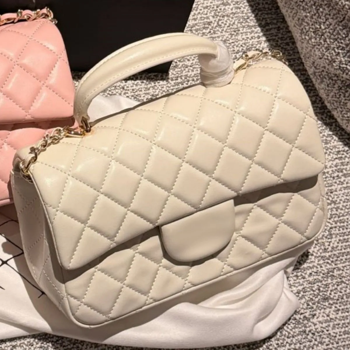 Simple Diamond Grid Handbag 2026 New Single Shoulder Bag Crossbody Women's Bag Chain Strap Leather Handbag ZA298