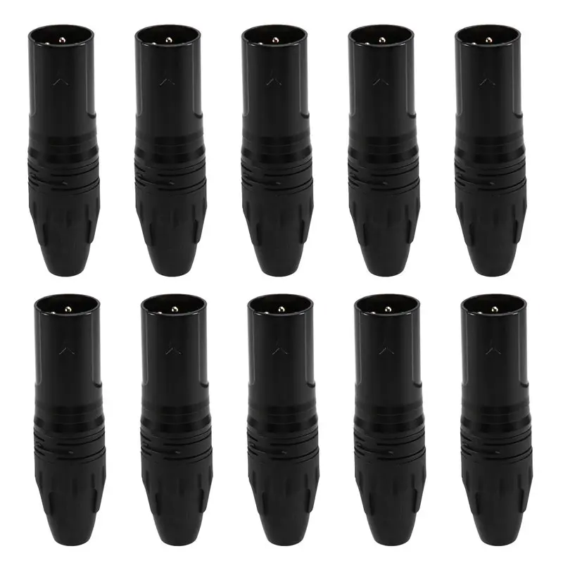 

T82C Hot Sale-MIC Adapter Cable Microphone XLR 3Pin Male Plug Connector 10Pcs DIY For Speaker Transmission Earphone Light Solder