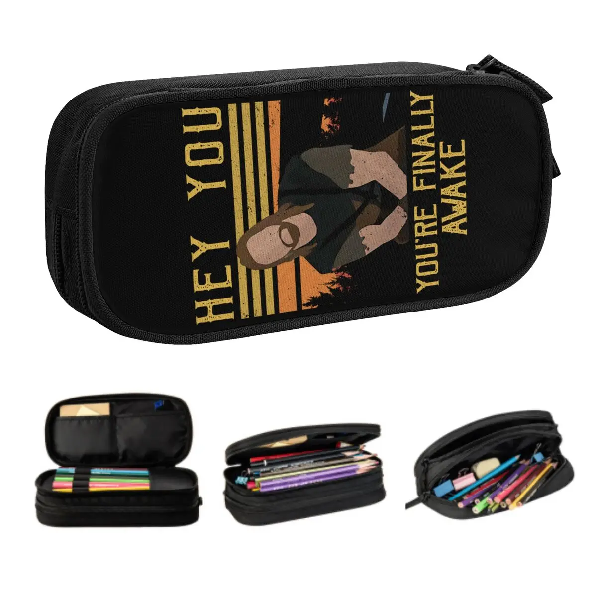 Custom Funny Skyrim Gaming Quotes You You're Finally Awake School Pencil Case Big Capacity Pencil Pouch Students Stationery