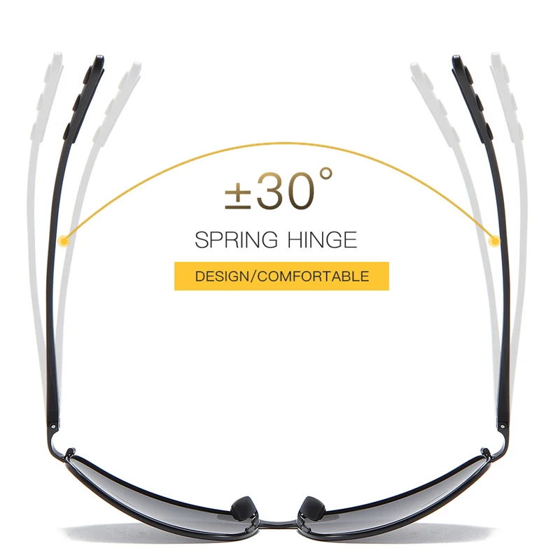 VCKA الاستقطاب قصر النظر النظارات الشمسية مربع الألومنيوم والمغنيسيوم وصفة طبية الرجال النساء البصريات سائق القيادة -0.50 إلى -6.0