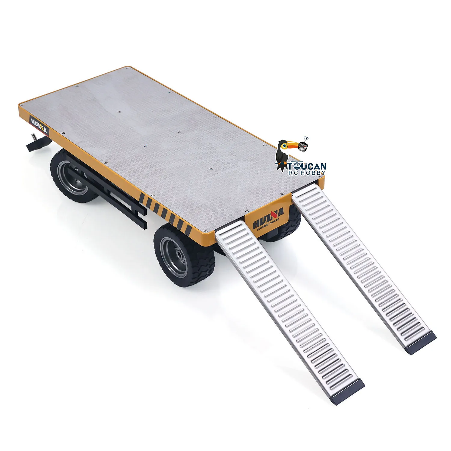 

1/14 1/10 2Axle HUINA Trailer Manual Lifting Tail Board 1578 Flatbed For Electric Remote Control Forklift Light Sound Effect Toy