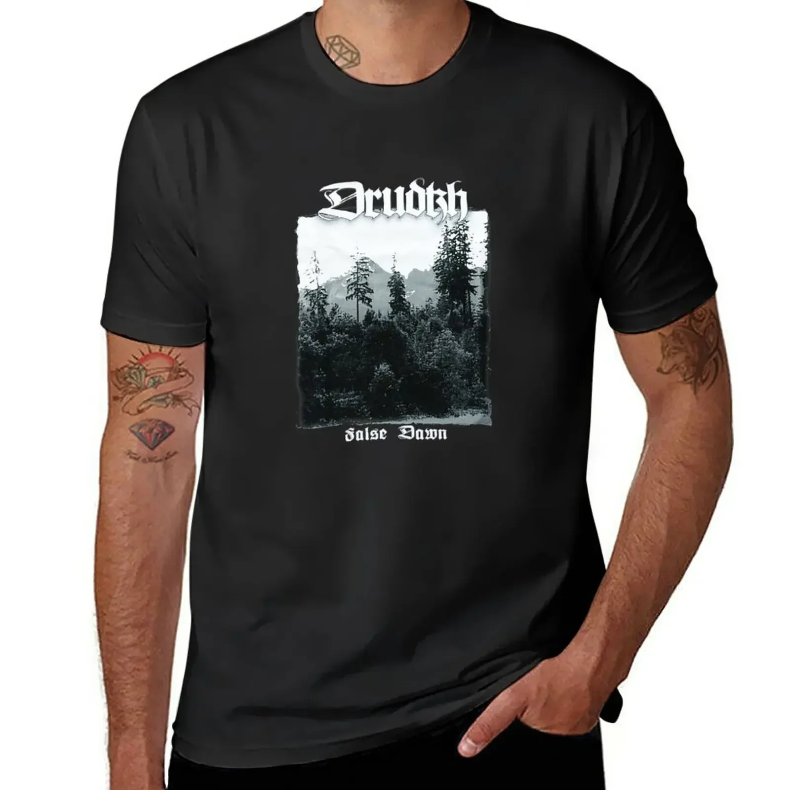 custom t shirts black t shirts Aesthetic clothing t shirt men New DRUDKH - False Dawn, design T-Shirt