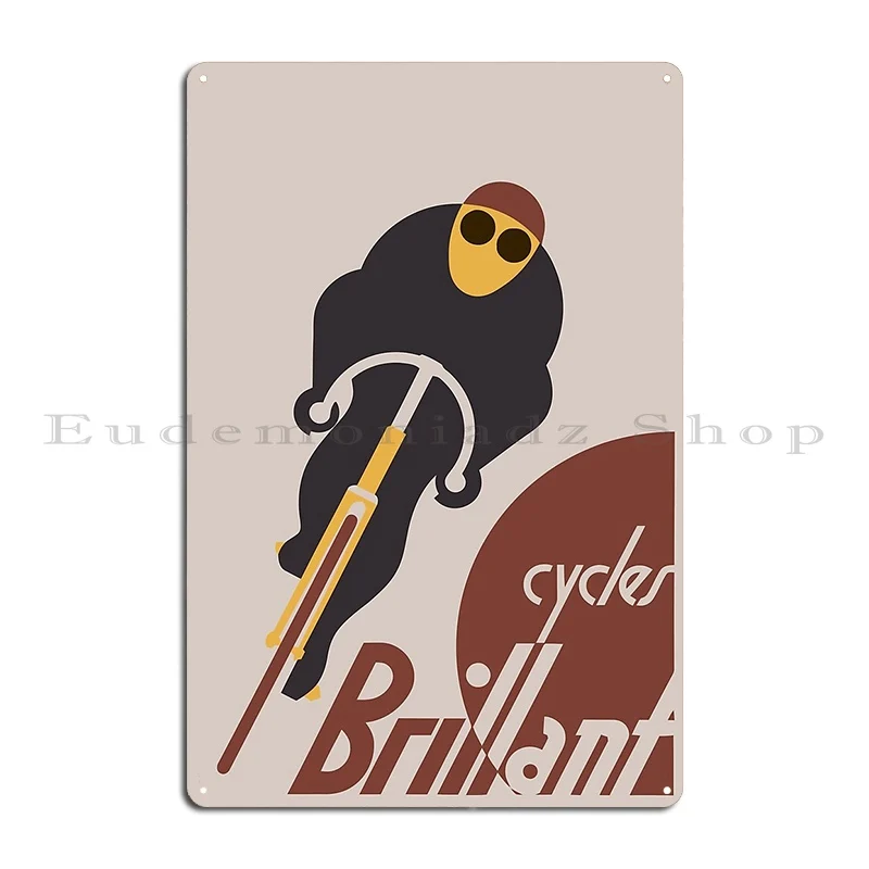 Retro Vintage Cycles Brillant Advertising Metal Sign Design Pub Club Print Custom Decoration Tin Sign Poster