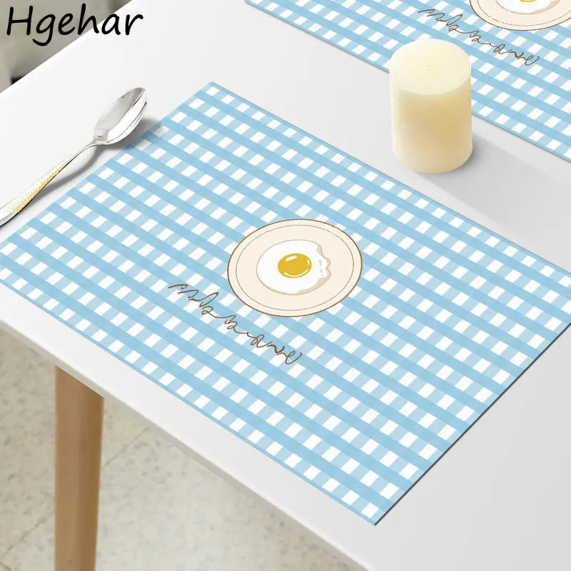 Simple Plaid Table Mats Modern Kitchen Waterproof Placemat Anti-slip Silicone Drink Cup Coaster Oil-proof Heat Insulation Pads