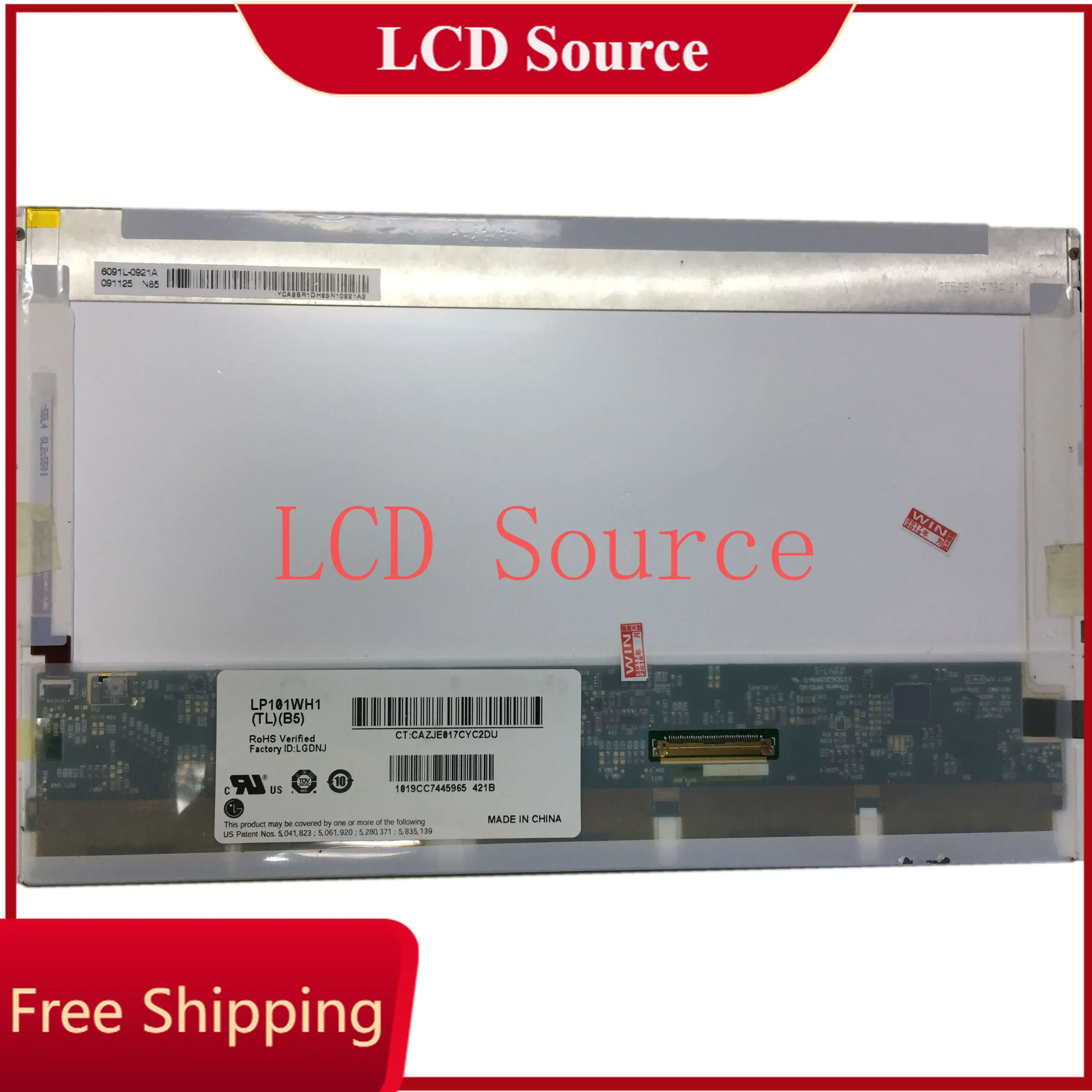 LP101WH1 TLB5 fit LTN101AT03 LP101WH1 TLB4 TLB1 CLAA101WA01A HT101HD1-102 10.1 inch LCD Screen