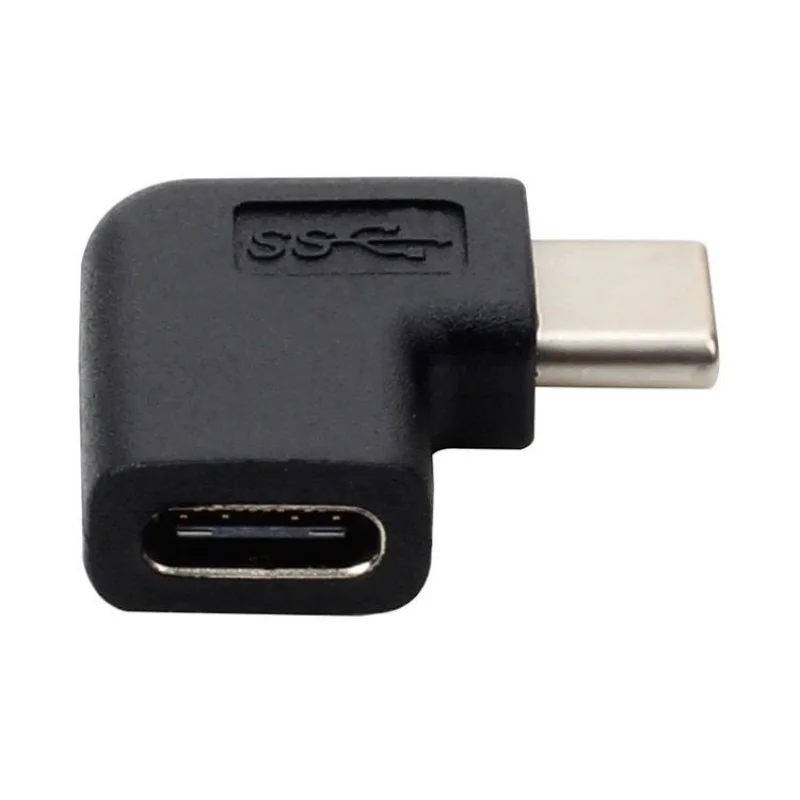 Adaptor konverter USB-C, untuk ponsel pintar 90 derajat USB 3.1 Tipe C laki-laki ke Perempuan