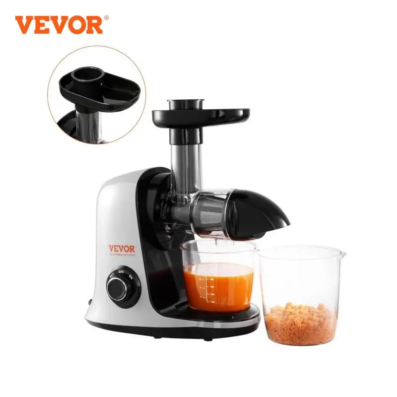 VEVOR Slow Masticating Juicer Cold Press Juicer Machine with Reverse Function Quiet Motor Slow Juicer Juice Extractor Maker Easy