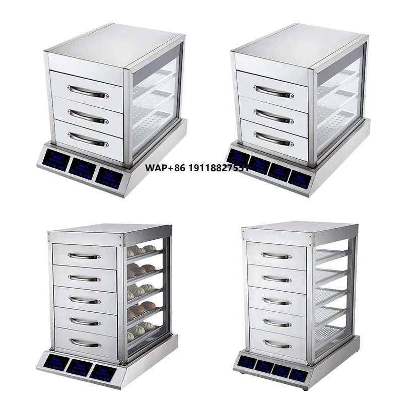 

3/4 Heads Commercial Electric 3000W Stainless Steel Dumpling Bun Dim Sum Breakfast Steamer Restaurant Kitchen Machine Equipment