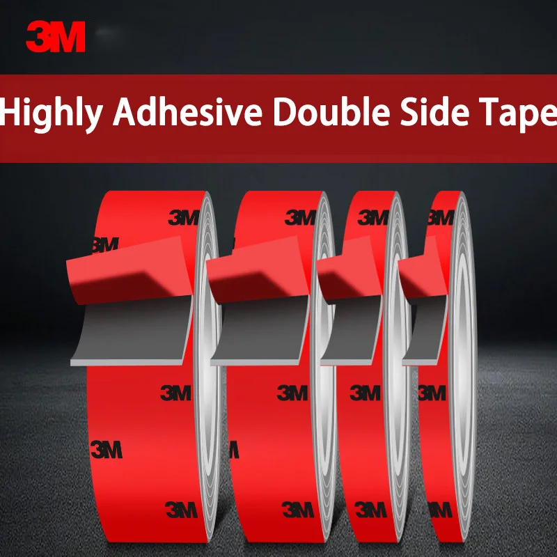 3M 1/5 Rolls Strong Double Sided Adhesive with High Viscosity, Fixed Tapes for Car Tail Wing Rain Eyebrow, Wall Foam Adhesive