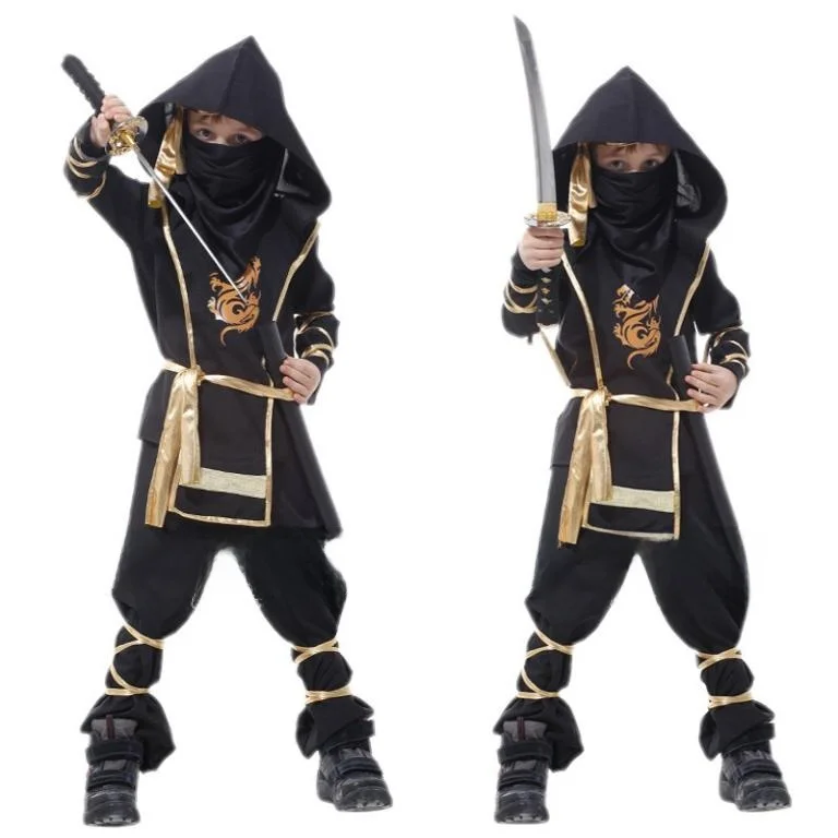 

loween Children's Ninja Costume adow Boy's Outfit Stage Performance Traditional Chinese Clothing