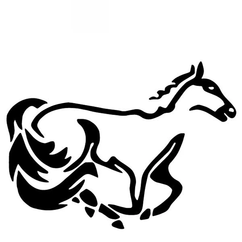 Car Stickers Horse Creative Decoration Car Trunk Accessories Car Stickers PVC Decals Creative Waterproof Black/white,16cm*12cm