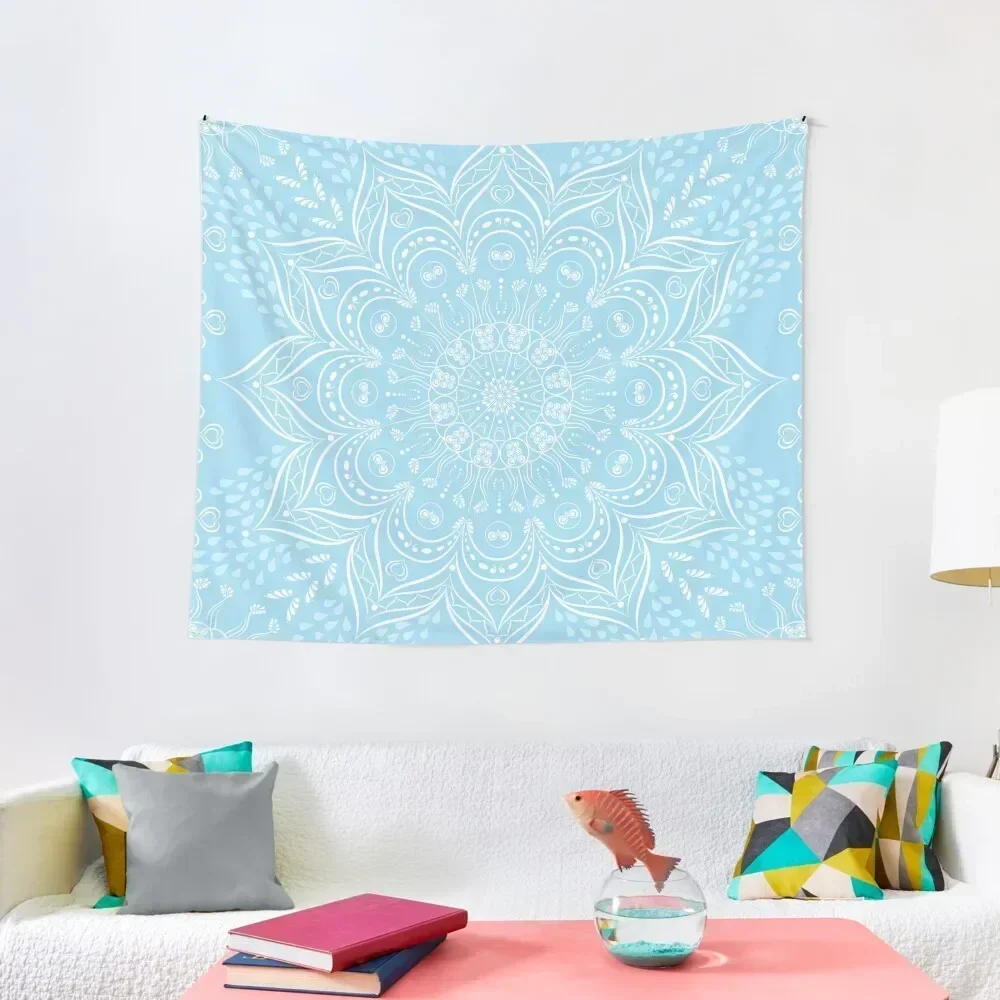 

Sky Blue Boho Mandala Pattern Tapestry Decorative Paintings Bedroom Organization And Decoration Tapestry