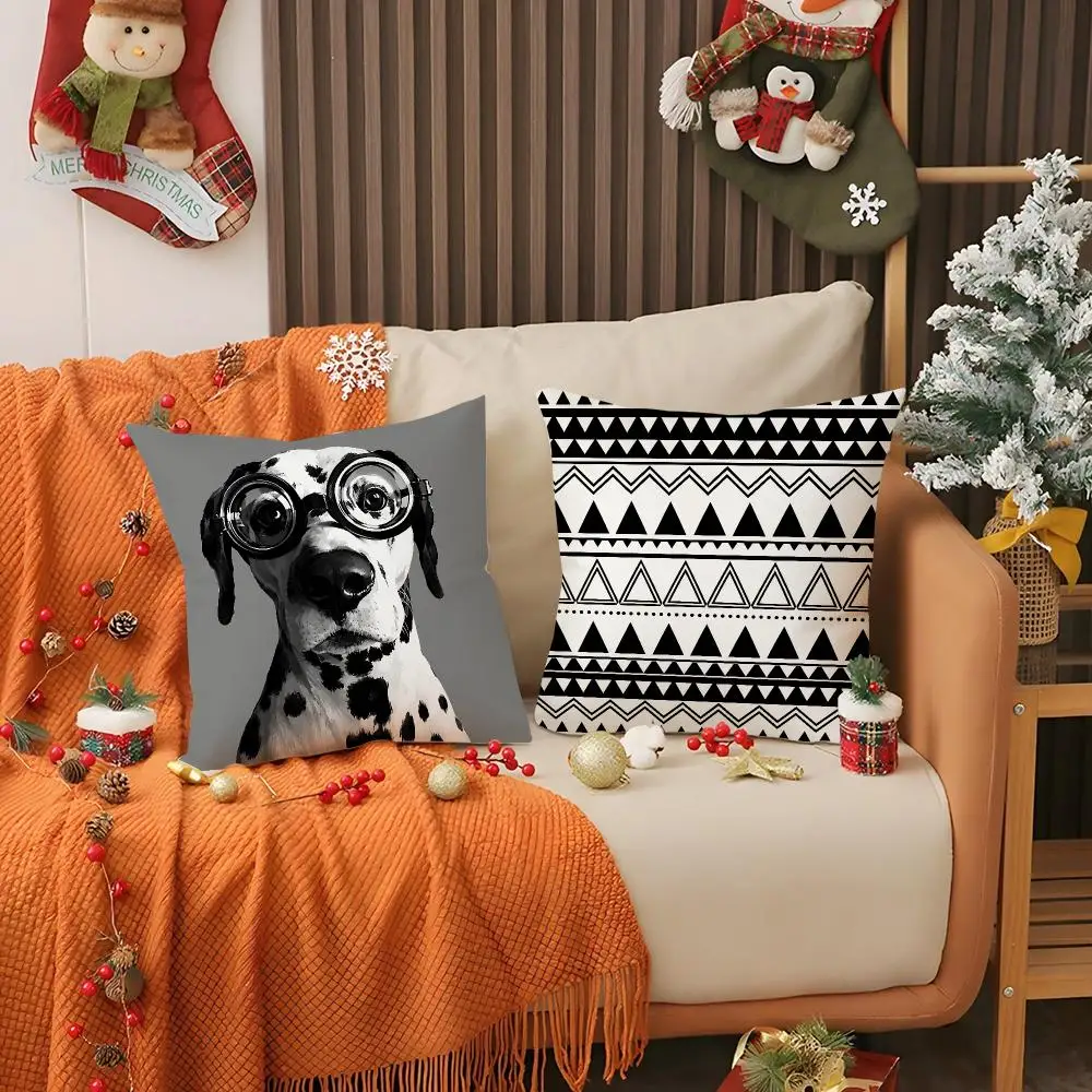 Minimal Black White Art Cushion Cover Double-Sided Printed Bedroom Bedside Pillow Sofa Cushion Cover