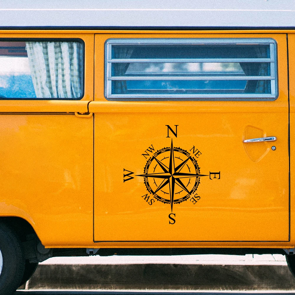 

Car Styling Compass Decoration Stickers And Decals Camper Camping Vans Decor Self-adhesive Vinyl Accessories