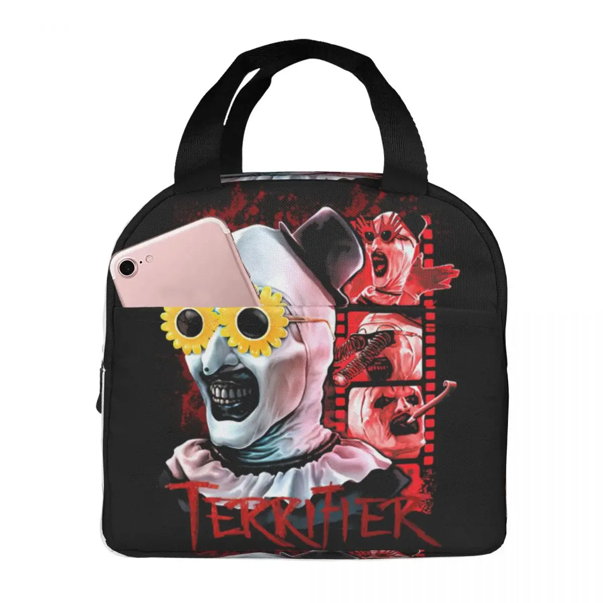 Horror Terrifiers Film Resuable Lunch Boxes for Women Waterproof Cooler Thermal Food Insulated Lunch Bag For School Office