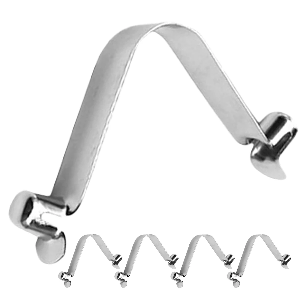 

5pcs Pool Spring Buckles Stainless Steel Clips Durable V-shaped Rod Clip Compatible Pool Cleaning Nets Poles Garden Tools