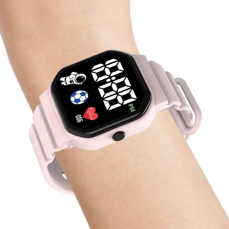 นาฬิกาดิจิตอลกีฬานาฬิกาดิจิตอลสําหรับเด็กสบายกีฬานาฬิกา LED กันน้ําซิลิโคนสําหรับเด็กผู้หญิงผู้ชาย