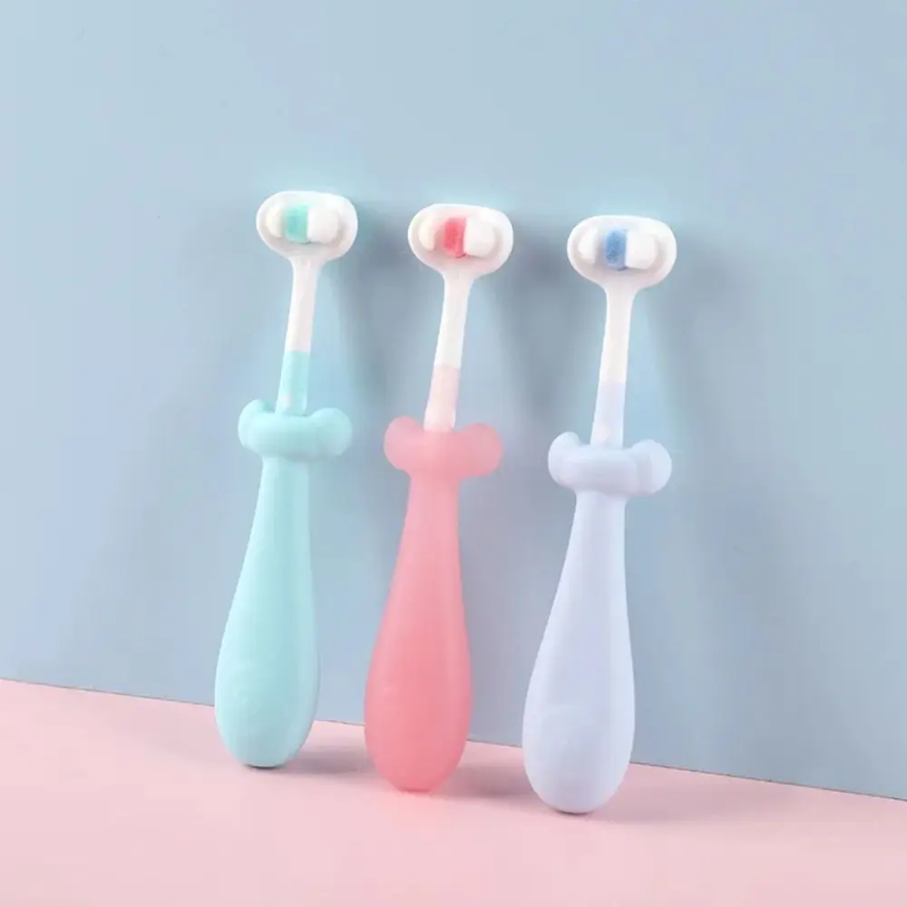 

Solid Color 3D Stereo Toothbrush Tongue Scraper Food Grade Three-Sided Toothbrush Anti Slide Handle Soft Bristles