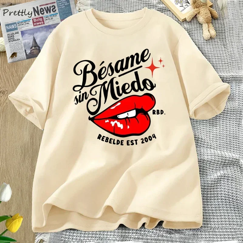 Rebelde RBD T Shirt Besame Sin Miedo Tshirt Women Men Rebelde Tour  Mia Colucci T-Shirt Unisex Cotton Woman Clothing tops