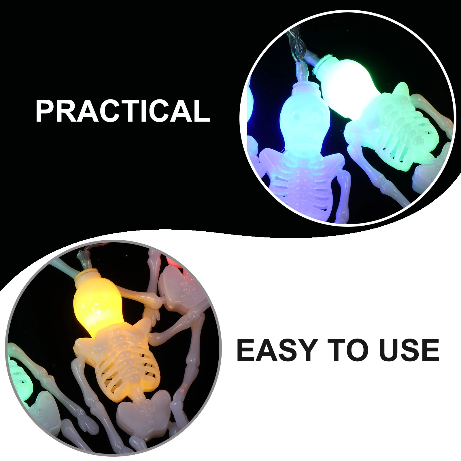 

Skull St String Lights Halloween Decoration Lightweight Portable Energy Saving Lamp String Decor BalconyHaunted House Yard