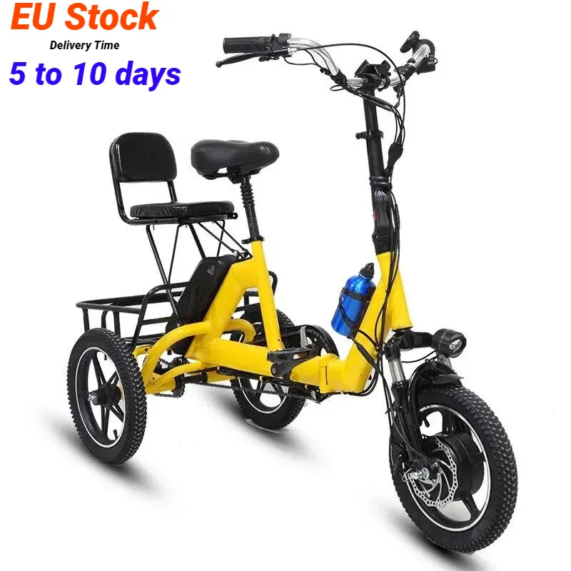 

EU Stock Folding Electric Tricycle For Adults 48V 350W Portable Foldable 3 Wheel Electric Bicycle For Women Etricycle Big Basket