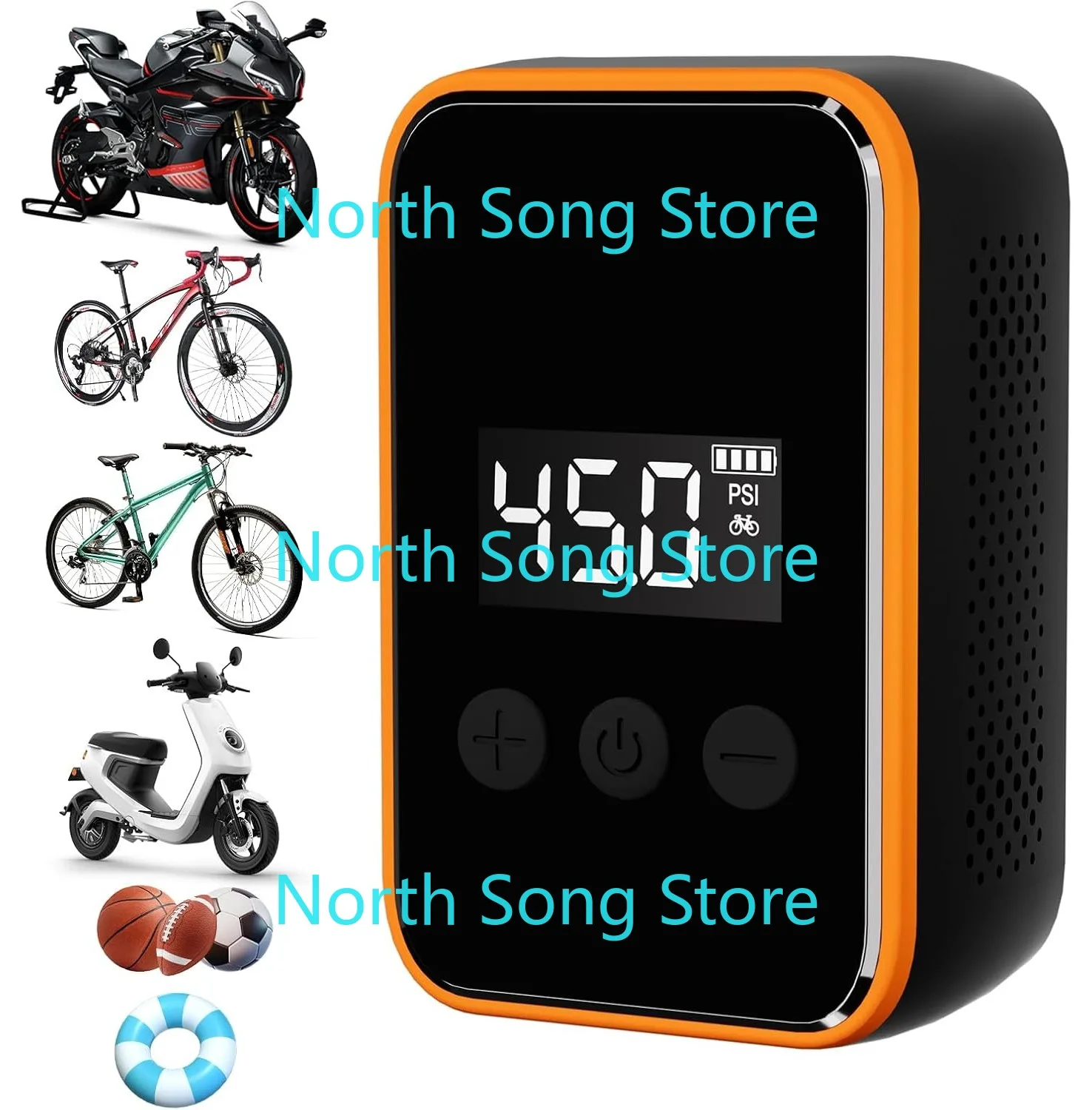 

Мини-велосипедный насос для шин, 20 s, быстрая накачка, электрический велосипедный насос 150PSI с манометром, портативный насос для накачивания шин, велосипедный воздушный насос