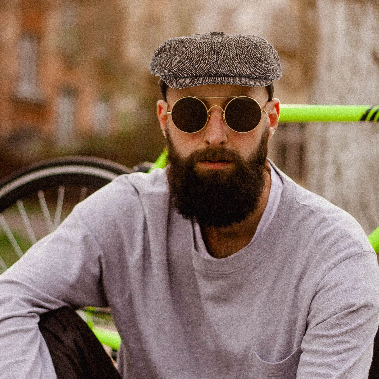 

Retro Beret Dark Grey Cotton Polyester Casual All match Hats Octagonal Man Octagonal Caps Hat Warm Winter Mens