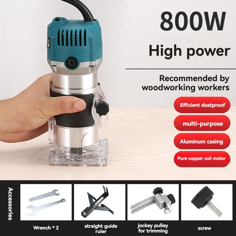 220V 110V Woodworking Electric Trimming Machine Slotter Engraver Hole Opener For Wood Edge Trimming Grooving Furniture Processin