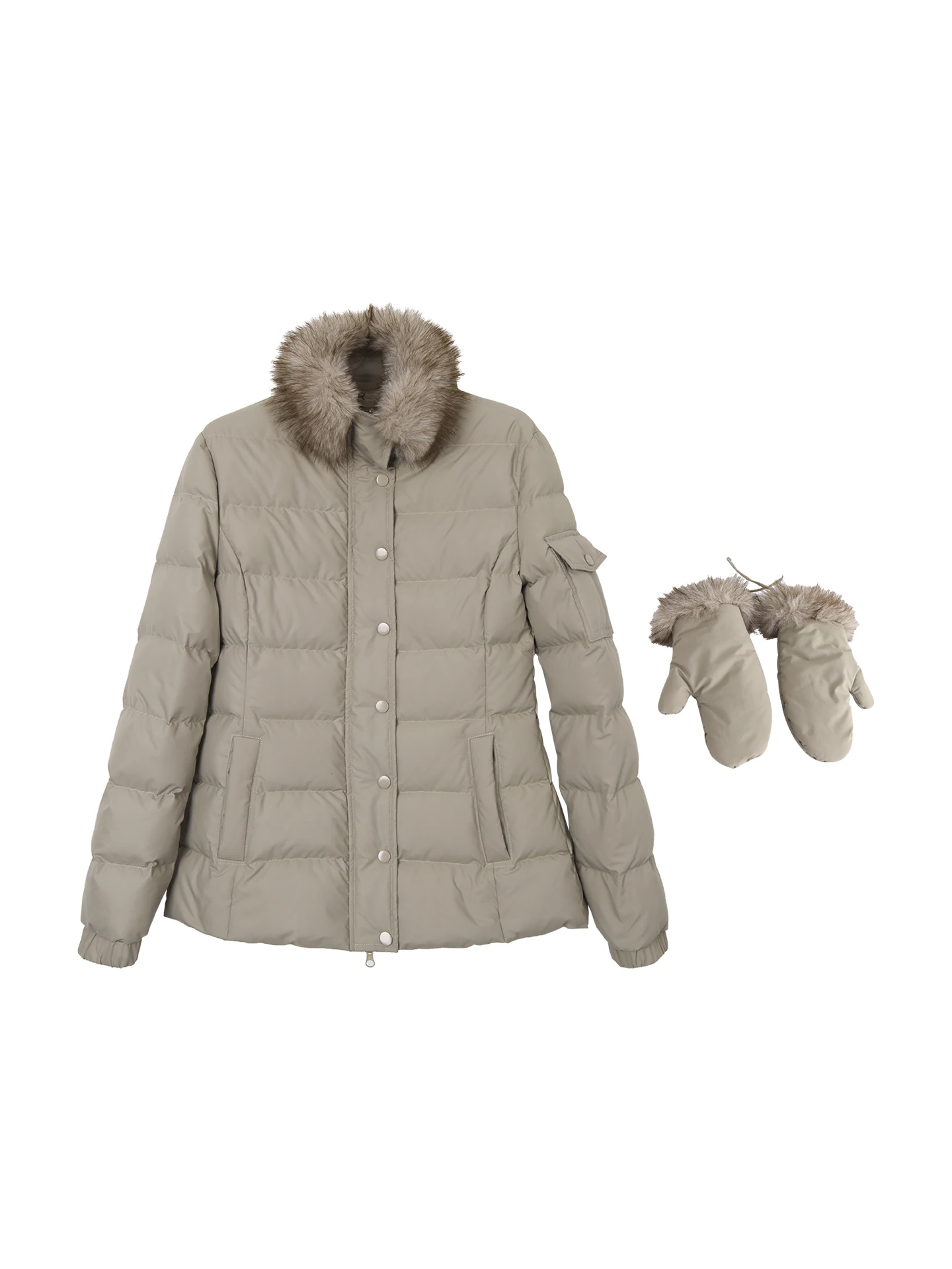 เสื้อโค้ทกันหนาวผู้หญิง Red Celebri Plaza รุ่นใหม่ปี 2025 ดีไซน์สวยงามสุดๆ สีขาว 90% ขนเป็ด  แบบริบ  ให้ความอบอุ่น