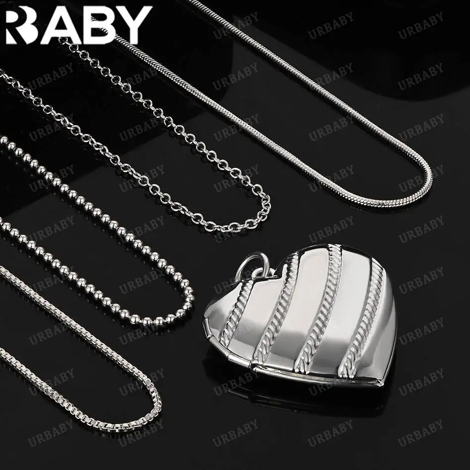 

URBABY 40-75 см, ожерелье с подвеской в форме сердца из стерлингового серебра 925 пробы для женщин, очаровательные трендовые подарки на день рождения, модные вечерние ювелирные изделия