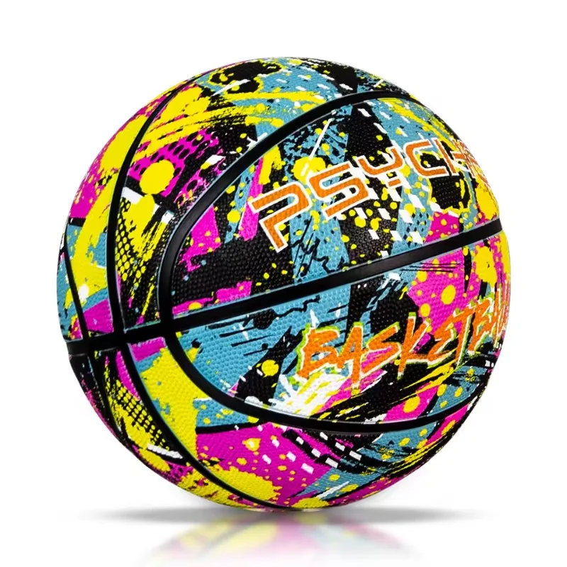 Bola de basquete de borracha PSYCHE tamanho 7 certificação de basquete competição basquete ao ar livre indoor streetball com bomba