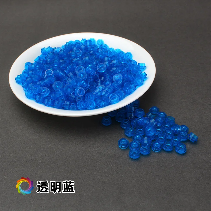 Compatibel met LEGO 6141 Plaat 1x1 Ronde Bakstenen Speelgoed DIY Onderdelen Moc Transparant Blauw Bouwstenen 4073 Oceaan Zeewater huis