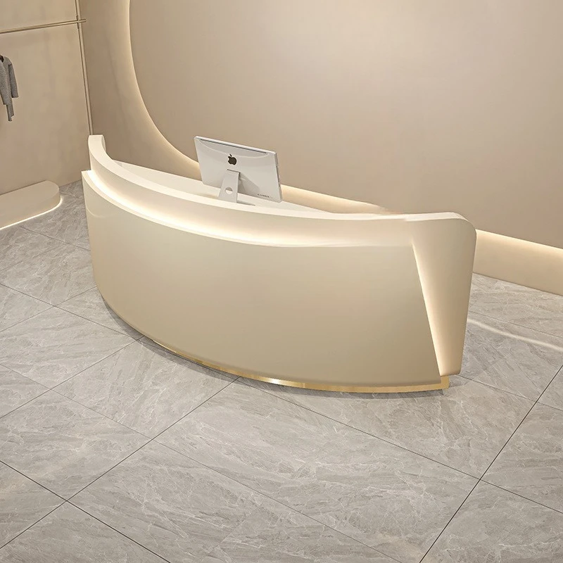 Curved reception desk, curved bar counter