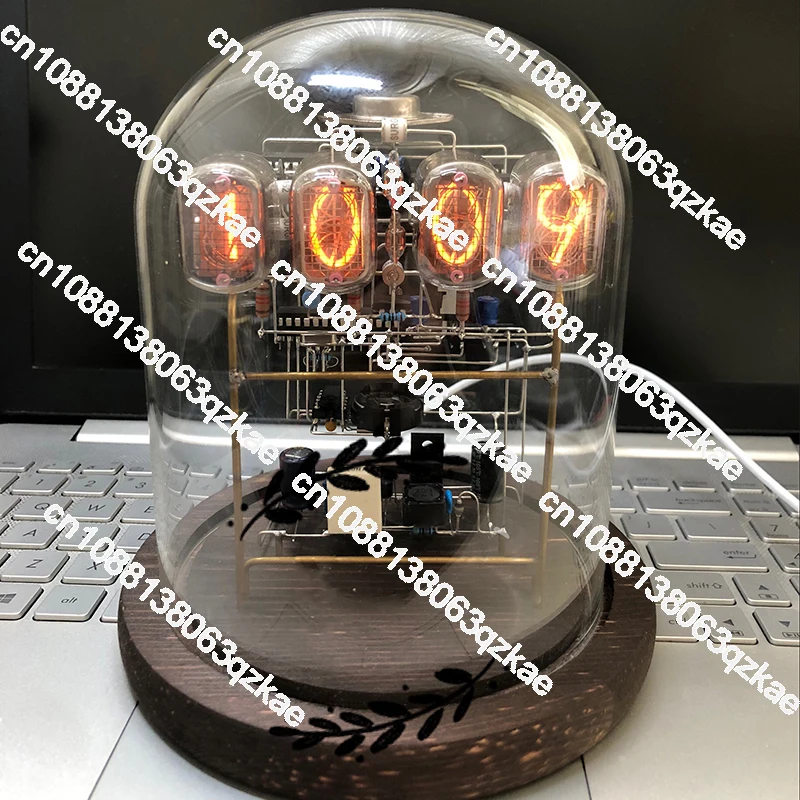 IN-12 IN12 Glow Tube Clock Retro Cyberpunk Desktop Creative Nixie Digital LED Clock Ornaments Handmade Circuit Scaffolding