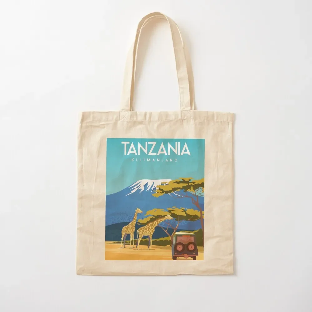 

Tanzania Africa travel poster Tote Bag Portable shopping bag eco bag folding women tote women