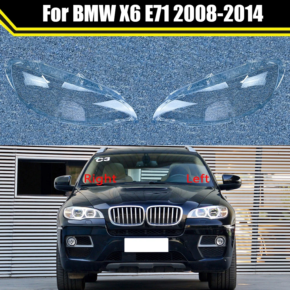 Car Front Headlight Glass Headlamp Transparent Lampshade Lamp Shell Lens Cover For BMW X6 E71 2008 2009 2010 2011 2012 2013 2014