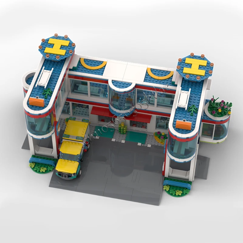 1278 PCS 하우스 스트리트 병원 MOC 맞춤형 모듈식 빌딩 블록 창의적 디자인 모델 디자인 브릭 DIY 조립 장난감 선물
