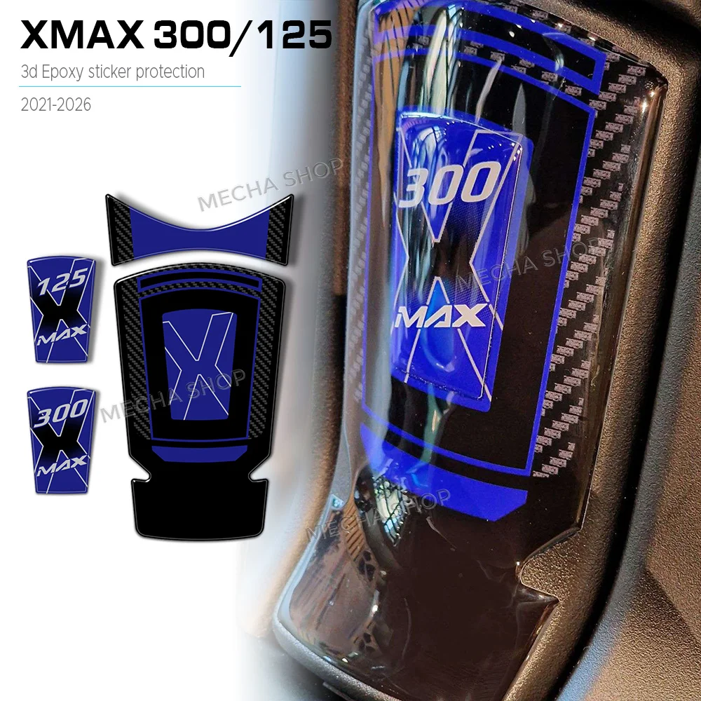 For XMAX300 X MAX 125 2023-2026 3D Resin Tank Mat Sticker Waterproof Decal Kit