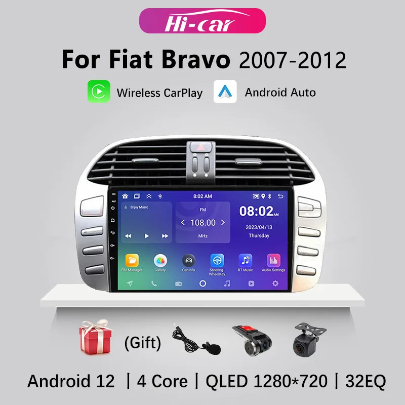 

Автомобильный мультимедийный плеер на Android 12 для Fiat Bravo 2007-2012, 2Din, автомобильный радиоприемник на Android, стерео, GPS-навигация, головное устройство, Авторадио, аудио, 4GLTE