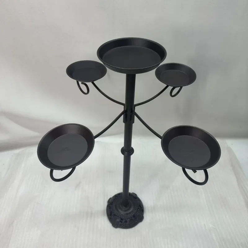 Suitable for garden, courtyard, lawn, iron metal bird bath, retro independent bird bath, bird feeder